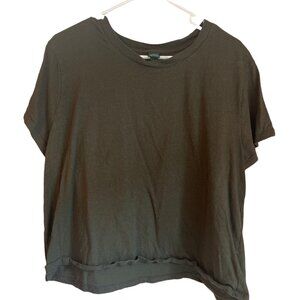 Wild Fable Olive Green Cropped Loose Fit T-Shirt XXL Cotton Blend Womens Casual